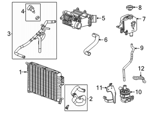 2021 Chevrolet Tahoe Intercooler Auxiliary Pump Bracket Diagram for 23393999
