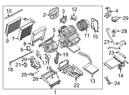 2016 Ford Transit Connect Automatic Temperature Controls Evaporator Assembly Diagram for DV6Z-19B555-M