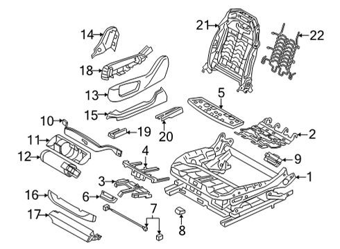 2020 BMW X6 Power Seats SEAT ADJUSTMENT SWITCH, RIGH Diagram for 61316801484