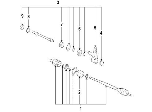 1987 Honda Civic Front Axle Shafts & Joints, Drive Axles Boot, Inboard (Denso) Diagram for 44315-SB2-961
