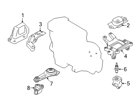 2018 Nissan Kicks Engine & Trans Mounting Engine Mounting Bracket, Left Diagram for 11253-5RD1B