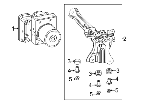 2022 Toyota Corolla ABS Components Mount Bracket Diagram for 44590-12230