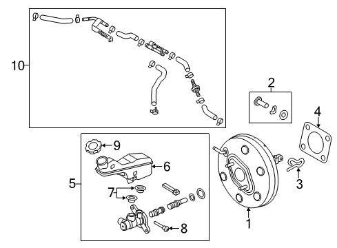 2020 Kia Sedona Dash Panel Components Cylinder Assembly-Brake Diagram for 58510A9300