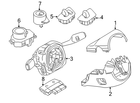 2010 BMW 750Li xDrive Cruise Control System Switch, Multifunct. Steering Diagram for 61319163030