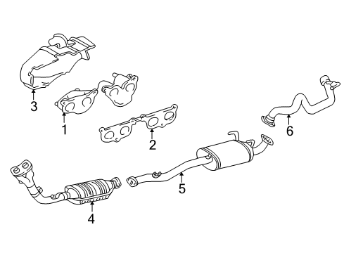 1997 Toyota 4Runner Exhaust Components Heat Shield Diagram for 17167-75012