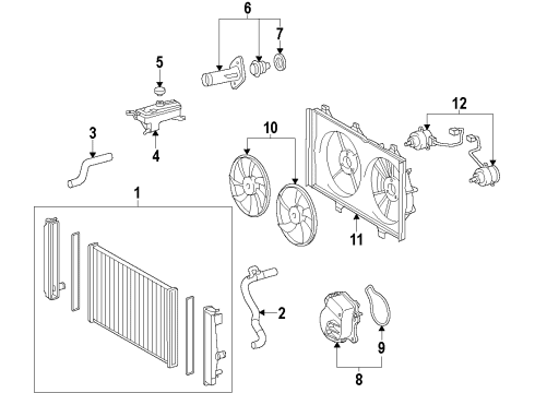 2015 Toyota Avalon Cooling System, Radiator, Water Pump, Cooling Fan Gasket, Water Pump Diagram for 16271-36020