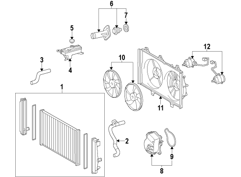 2015 Toyota Avalon Cooling System, Radiator, Water Pump, Cooling Fan Water Pump Assembly Gasket Diagram for 16271-36020