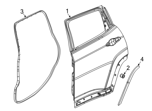 2022 Jeep Compass Door & Components WEATHERSTRIP-Rear Door Opening Diagram for 68242120AA