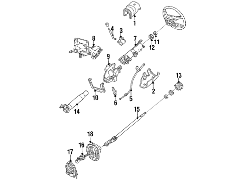 1987 Mercury Sable Steering Column Housing & Components, Shaft & Internal Components, Shroud, Switches & Levers Ignition Switch Diagram for E7DZ-11572-A