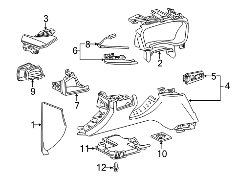 2018 Cadillac XT5 Cluster & Switches, Instrument Panel Switch Panel Diagram for 84019157