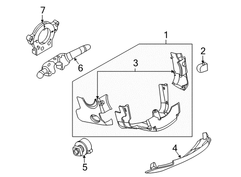Diagram for 2008 Infiniti G35 Shroud, Switches & Levers