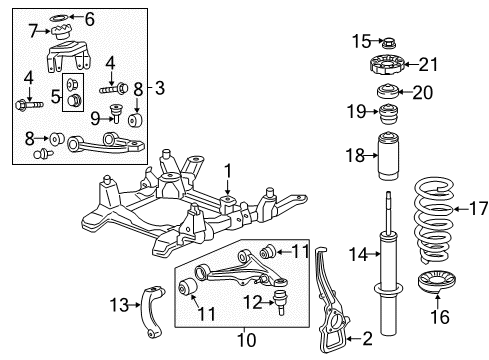 2014 Cadillac CTS Front Suspension Components, Lower Control Arm, Upper Control Arm, Ride Control, Stabilizer Bar Strut Diagram for 20829917