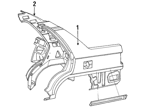 1992 Hyundai Sonata Quarter Panel & Components Cable-Antenna Feeder Diagram for 96220-33000