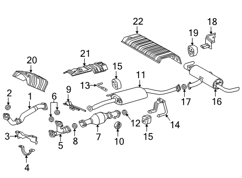 2020 Lexus RX350 Exhaust Components Bracket Assembly, Exhaust Diagram for 17570-0P011