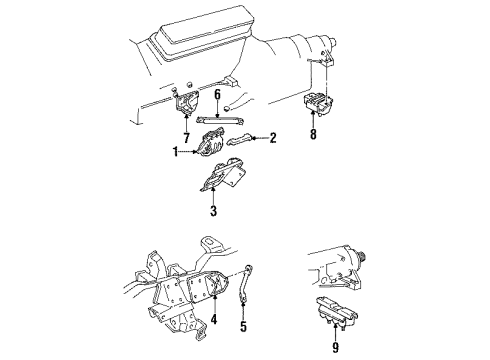 1990 GMC K1500 Engine & Trans Mounting Bracket Asm-Engine Mount Diagram for 15978057