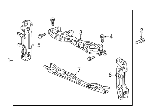 2016 Honda Fit Radiator Support Bolt-Washer (6X16) Diagram for 90109-T5A-000