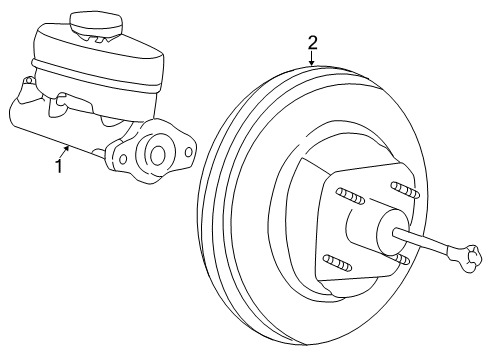 1997 Ford F-250 Hydraulic System Master Cylinder Diagram for F4TZ-2140-ED