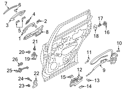 2021 INFINITI QX50 Rear Door Nut-Hex Diagram for 08918-1081A