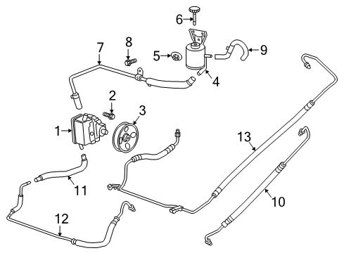 2017 Chevrolet Express 3500 P/S Pump & Hoses, Steering Gear & Linkage Power Steering Suction Hose Diagram for 84401002