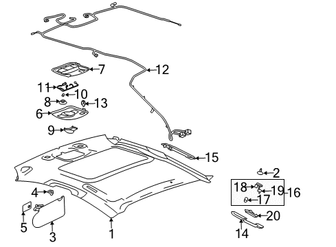 2005 Pontiac Grand Prix Rear Door Regulator Diagram for 15869655