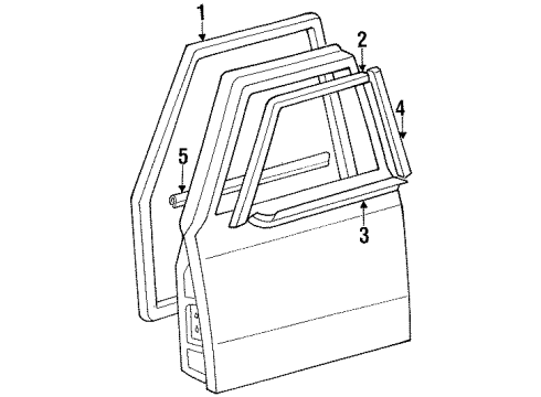 1985 Toyota Land Cruiser Front Door & Components, Exterior Trim Front Door Lock Assembly, Left Diagram for 69320-90A00