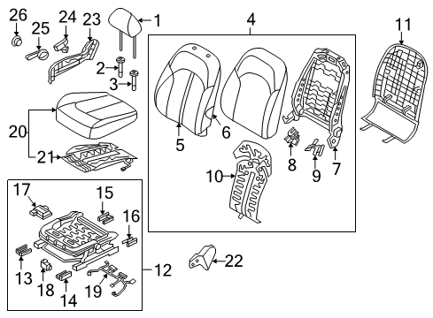 2017 Kia Optima Heated Seats Knob-Front Seat Recliner Diagram for 88026D4010BGG