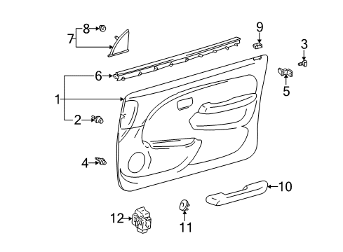 2000 Toyota 4Runner Door & Components Board Sub-Assy, Front Door Trim, RH Diagram for 67650-35340-E5