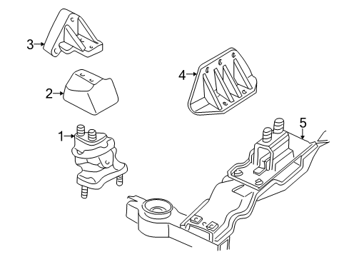 2000 Chrysler 300M Engine & Trans Mounting Shield-Engine Mount Diagram for 4593286AB