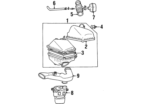 1997 Toyota Avalon Powertrain Control Air Cleaner Assembly Diagram for 17700-0A060