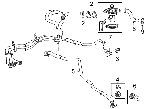 2015 Cadillac ELR Radiator & Components Inlet Hose Diagram for 23116557