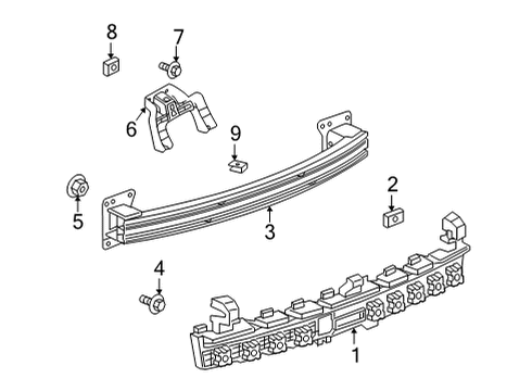 2022 GMC Acadia Bumper & Components - Rear Impact Bar Bolt Diagram for 11547742