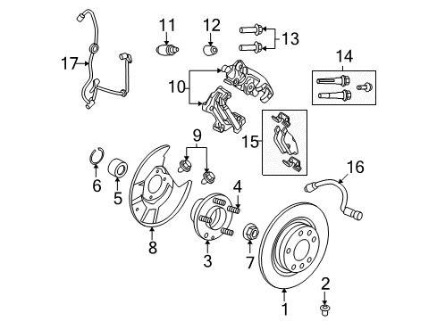 2009 Lincoln MKZ Brake Components Brake Hose Diagram for 7E5Z-2A442-A