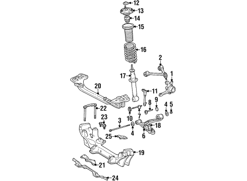 1996 Lexus SC300 Front Suspension Components, Lower Control Arm, Upper Control Arm, Stabilizer Bar Coil Spring Diagram for 48131-24450