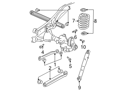 2003 Cadillac Escalade ESV Rear Suspension Shock Diagram for 19331451