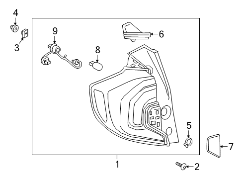 2019 GMC Terrain Bulbs Tail Lamp Assembly Diagram for 84379500