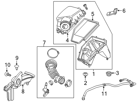 2019 Chevrolet Malibu Air Intake PCV Tube Diagram for 25201119