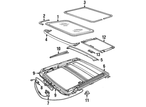 1994 Buick Regal Sunroof SWITCH, Sun Roof Control Diagram for 10243256