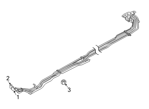 2004 Nissan Pathfinder Armada Rear A/C Lines Nut Diagram for 01225-00045