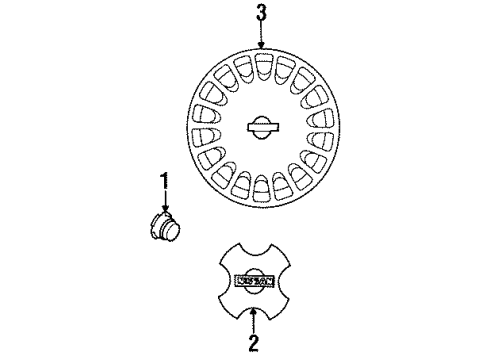 1998 Nissan Sentra Wheel Covers & Trim Disc Wheel Ornament Diagram for 40343-4B400