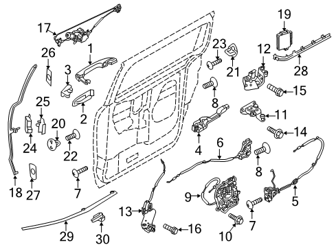 2016 Kia Sedona Quarter Window Bolt-Flange Diagram for 1140806141