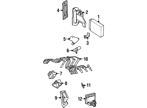 1996 Ford Crown Victoria Powertrain Control Oxygen Sensor Diagram for F5MZ-9F472-B