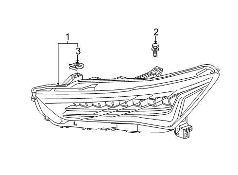 2019 Acura ILX Headlamps Headlight Diagram for 33100-T3R-A71