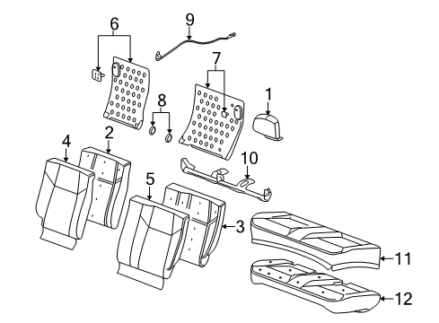 2006 Chevrolet Cobalt Rear Seat Components Latch Diagram for 15829971