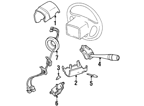 1995 Ford Windstar Shroud, Switches & Levers Combo Switch Diagram for F88Z-13K359-AB