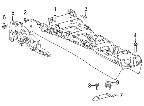 2020 Toyota GR Supra Center Console Console Diagram for 58801-WAA01