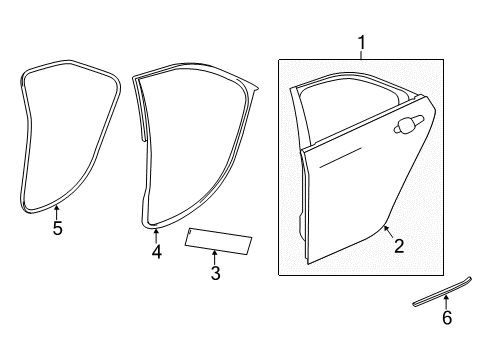 2018 Cadillac ATS Rear Door Door Shell Diagram for 84007418