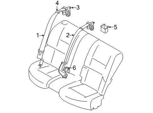 2009 Infiniti M45 Seat Belt Seat Belt Kit-Rear Seat Tongue Diagram for 88844-EH10A