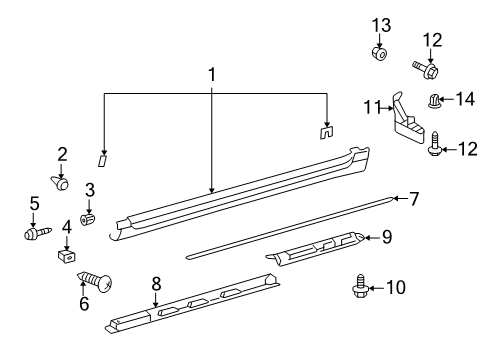 2009 Lexus ES350 Exterior Trim - Pillars, Rocker & Floor Trunk Trim Clip Diagram for 75867-33040