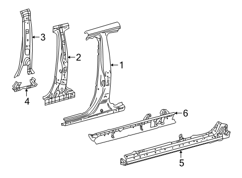 2022 Toyota Corolla Center Pillar & Rocker Center Pillar Reinforcement Diagram for 61037-02320