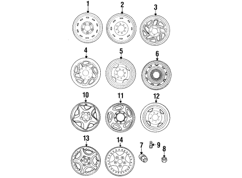 1998 Dodge Ram 1500 Wheels Steel Wheel Diagram for 5DB86P4A